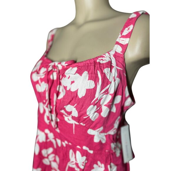 Pink & White Floral Tank Top By Urban Romantics Womens Size L 100% Rayon Lightwe - Picture 2 of 13